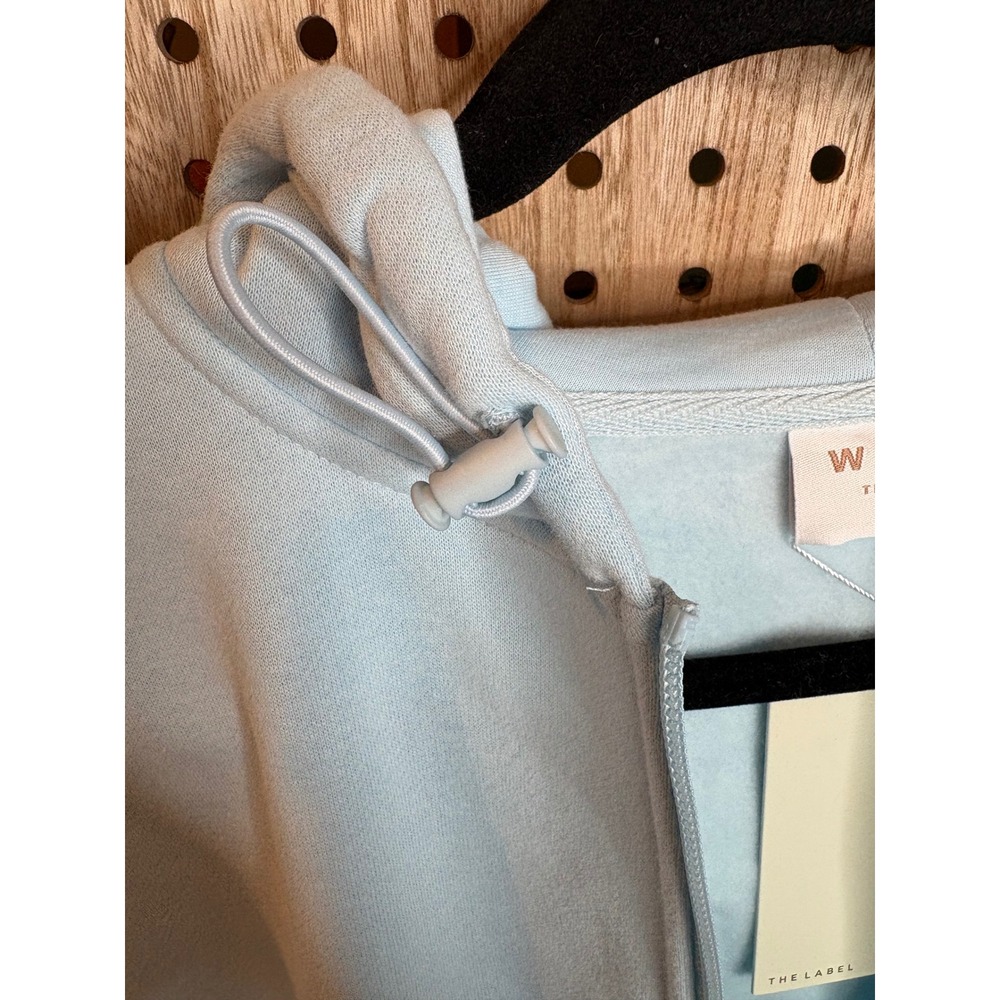 Wilo The Label Wellness Club Crop Zip Hoodie Blue W5J355NBB-M Womens Medium NWT - Picture 4 of 8